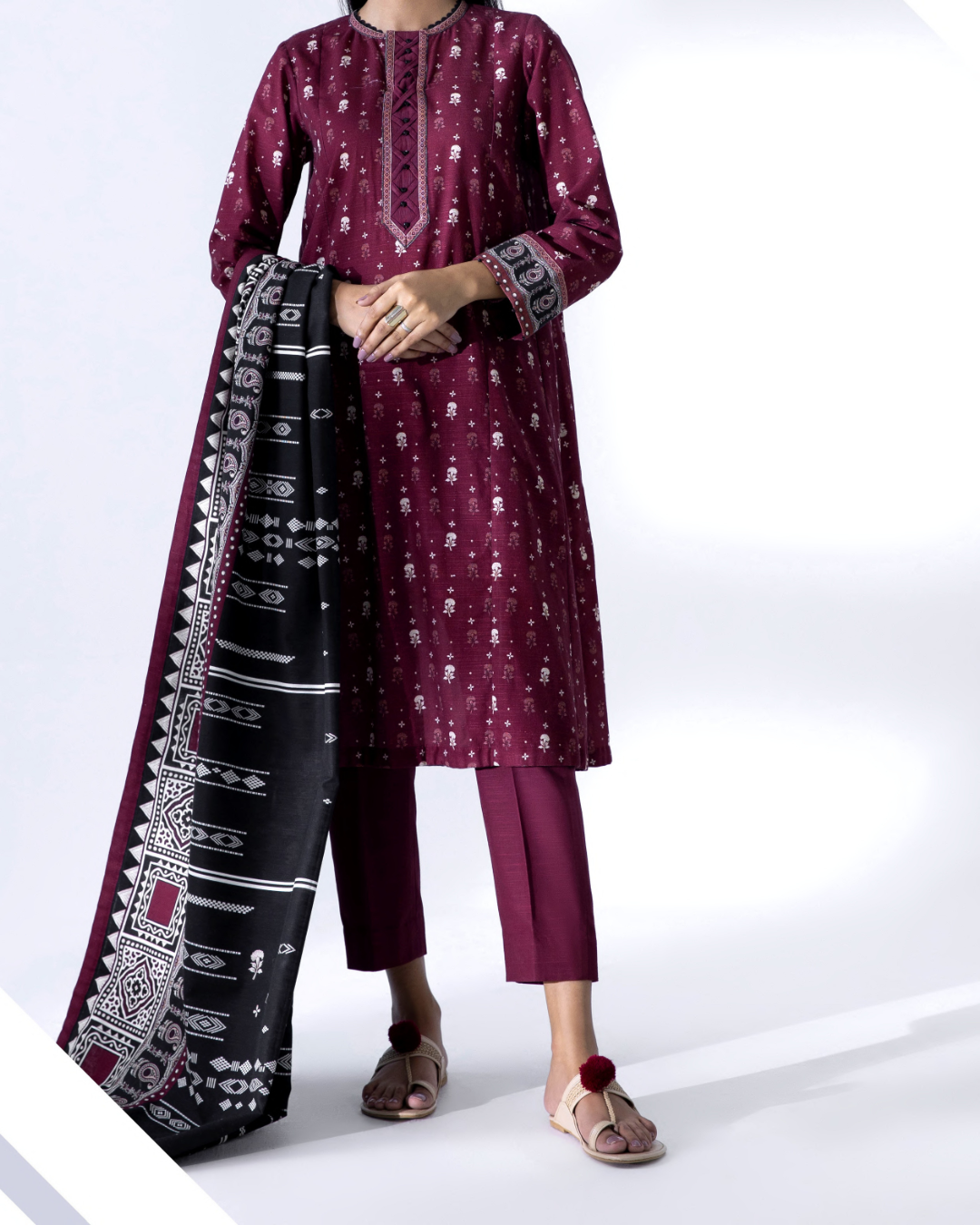 3 Piece Printed Lawn Suit - Sapphire (Unstitched)