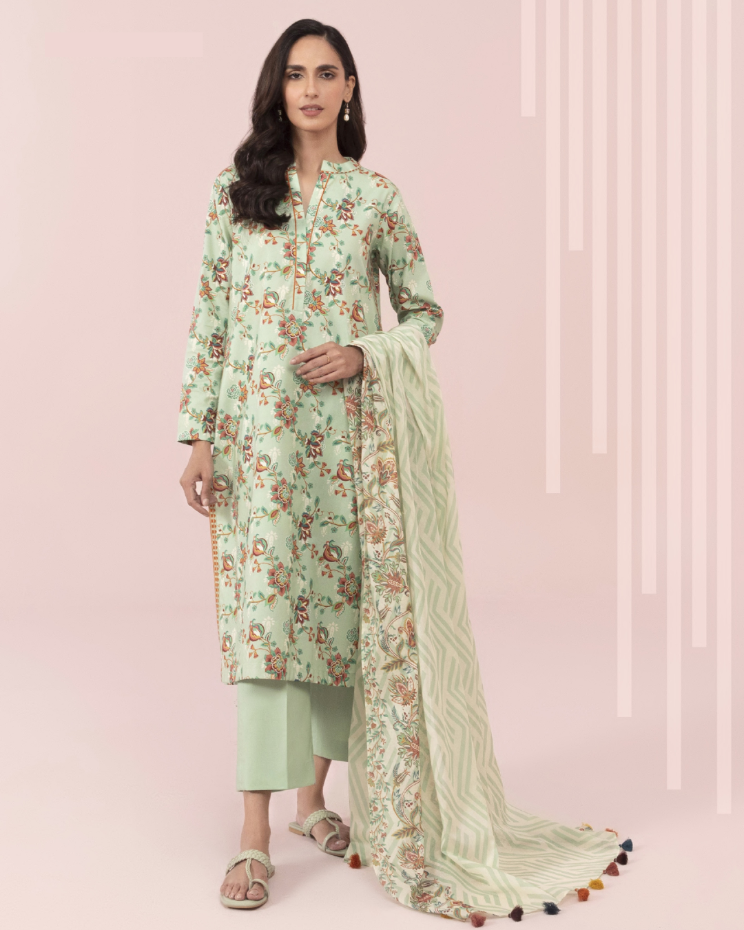 3 Piece Printed Lawn Suit - Sapphire (Unstitched)
