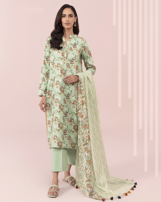 3 Piece Printed Lawn Suit - Sapphire (Unstitched)