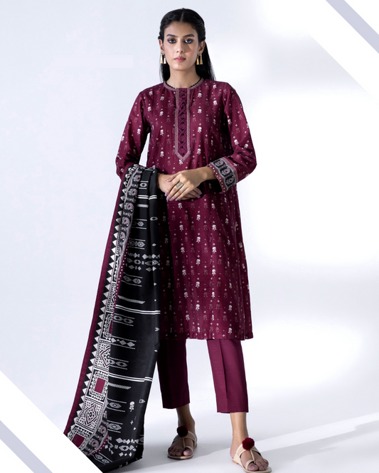 3 Piece Printed Lawn Suit - Sapphire (Unstitched)